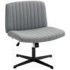 Linen Fabric Home And Office Chair 61cm Wide Armless With Criss Cross Legs - Velmora