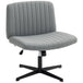 Linen Fabric Home And Office Chair 61cm Wide Armless With Criss Cross Legs - Velmora