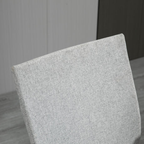 Linen Fabric Home And Office Chair 61cm Wide With Wheels - Velmora
