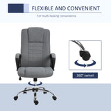 Linen Fabric Home And Office Chair 62cm Wide - Velmora