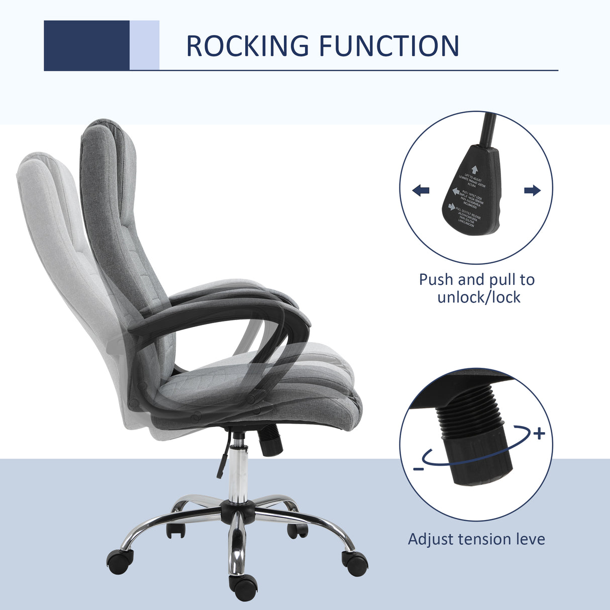 Linen Fabric Home And Office Chair 62cm Wide - Velmora