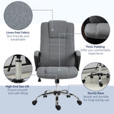 Linen Fabric Home And Office Chair 62cm Wide - Velmora