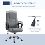 Linen Fabric Home And Office Chair 62cm Wide - Velmora