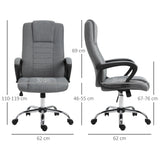 Linen Fabric Home And Office Chair 62cm Wide - Velmora