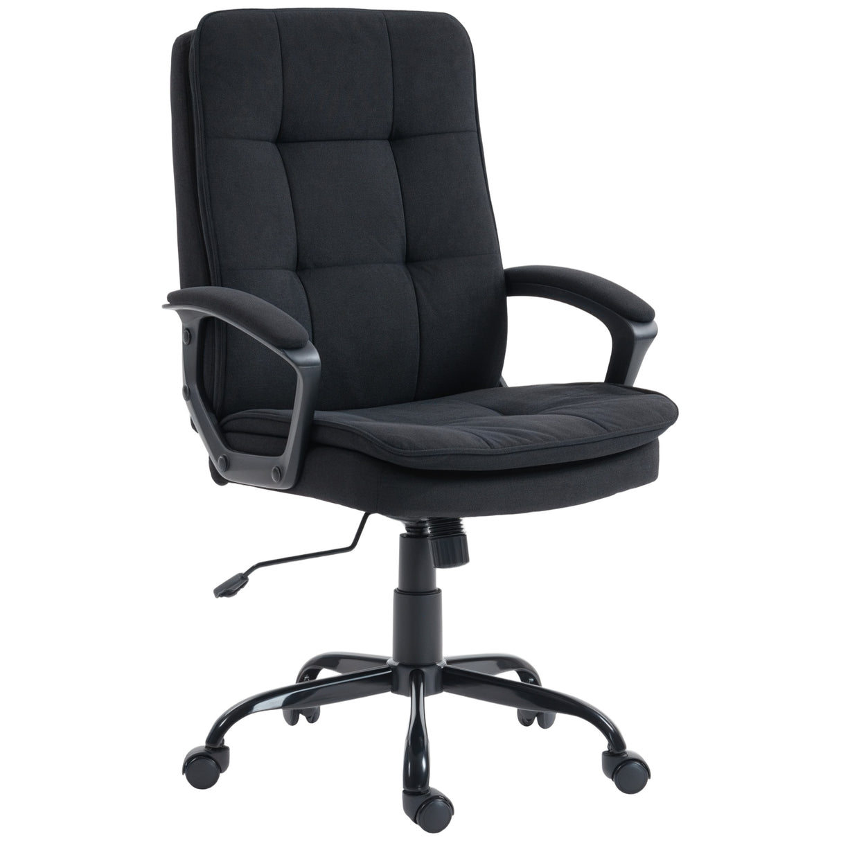 Linen Fabric Home And Office Chair 63cm Wide Double Padded - Velmora