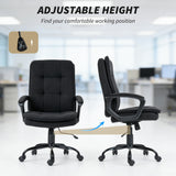 Linen Fabric Home And Office Chair 63cm Wide Double Padded - Velmora