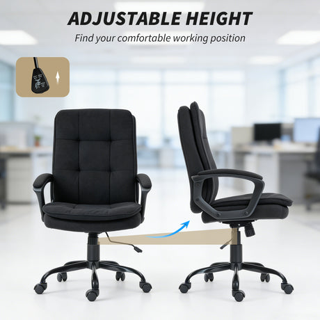 Linen Fabric Home And Office Chair 63cm Wide Double Padded - Velmora