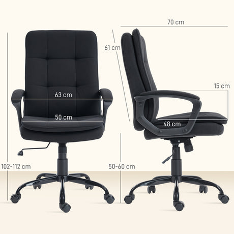 Linen Fabric Home And Office Chair 63cm Wide Double Padded - Velmora