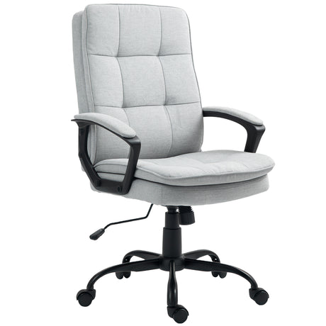 Linen Fabric Home And Office Chair 63cm Wide Double Padded - Velmora