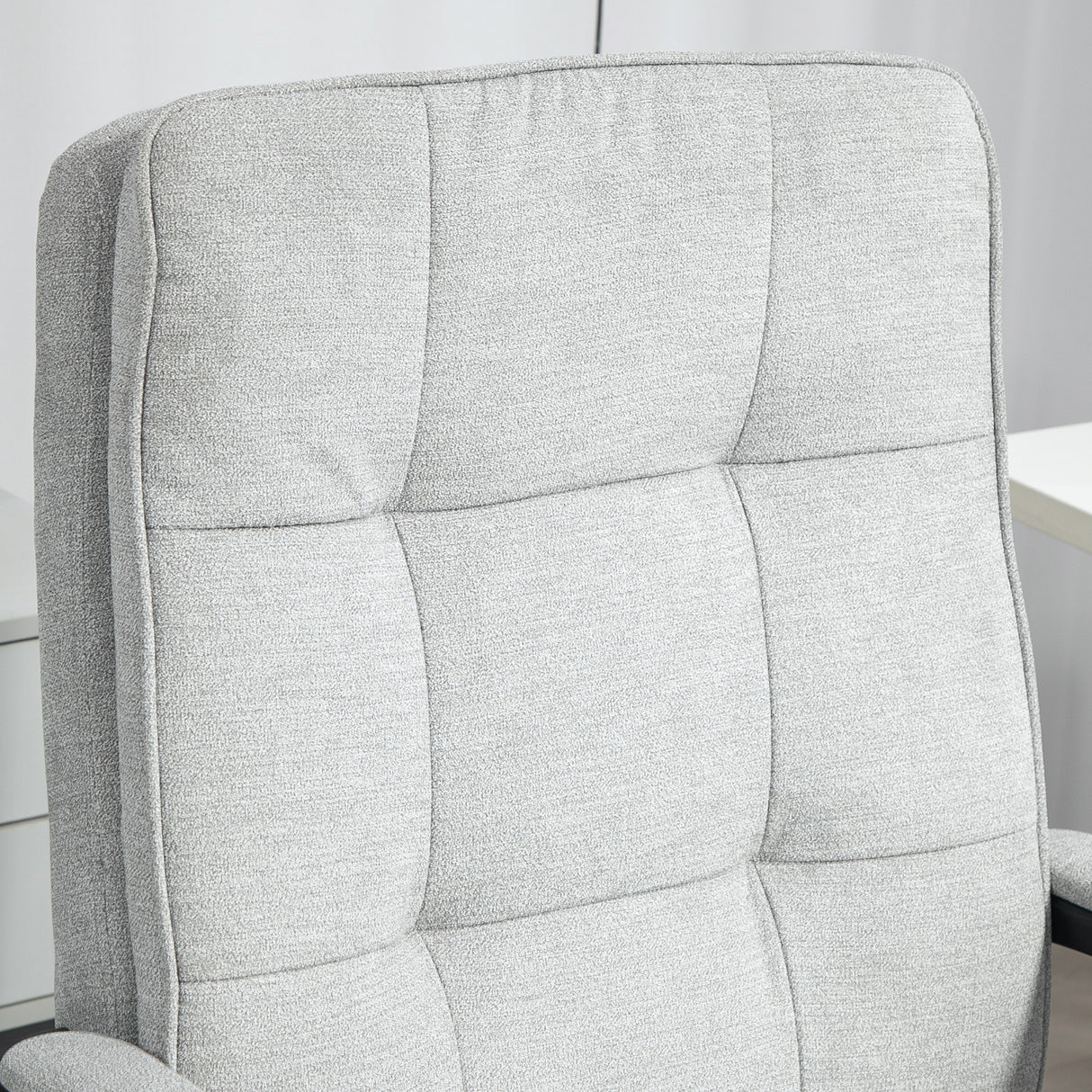 Linen Fabric Home And Office Chair 63cm Wide Double Padded - Velmora