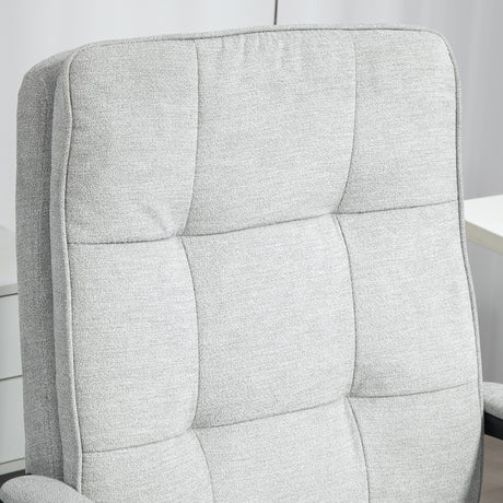 Linen Fabric Home And Office Chair 63cm Wide Double Padded - Velmora