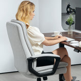 Linen Fabric Home And Office Chair 63cm Wide Double Padded - Velmora