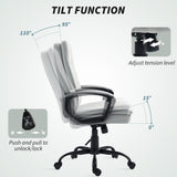 Linen Fabric Home And Office Chair 63cm Wide Double Padded - Velmora