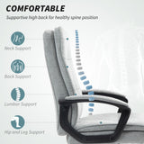 Linen Fabric Home And Office Chair 63cm Wide Double Padded - Velmora