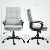 Linen Fabric Home And Office Chair 63cm Wide Double Padded - Velmora