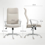 Linen Fabric Home And Office Chair 63cm Wide High Back - Velmora
