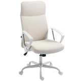 Linen Fabric Home And Office Chair 63cm Wide High Back - Velmora