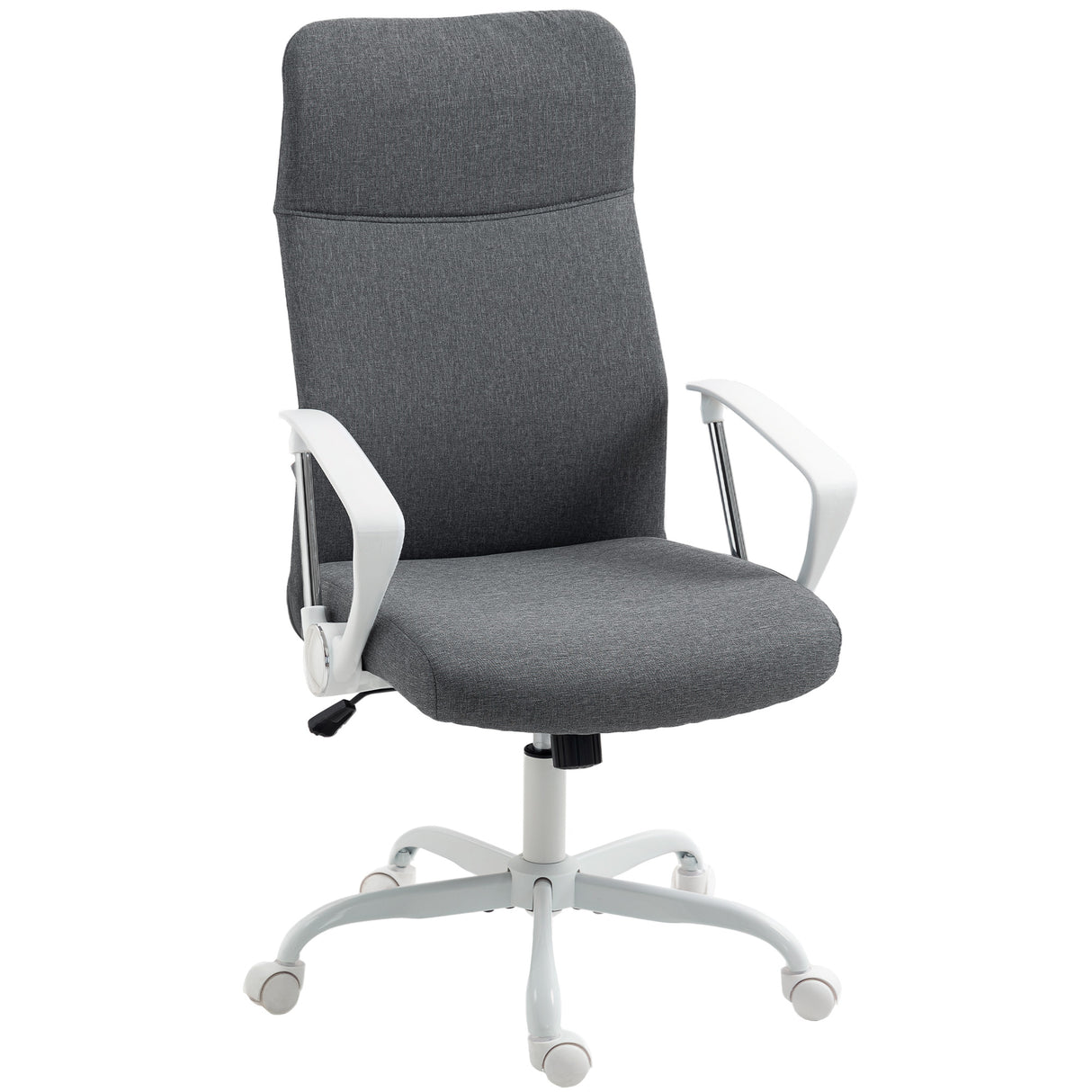 Linen Fabric Home And Office Chair 63cm Wide High Back - Velmora
