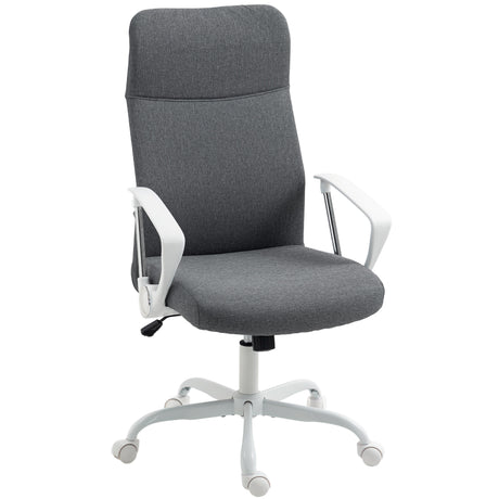 Linen Fabric Home And Office Chair 63cm Wide High Back - Velmora