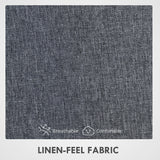 Linen Fabric Home And Office Chair 63cm Wide High Back - Velmora
