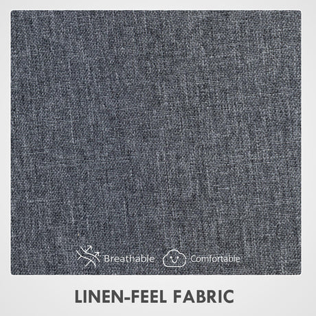 Linen Fabric Home And Office Chair 63cm Wide High Back - Velmora