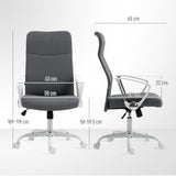 Linen Fabric Home And Office Chair 63cm Wide High Back - Velmora