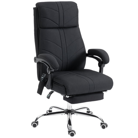 Linen Fabric Home And Office Chair 64cm Wide With Footrest - Velmora