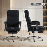 Linen Fabric Home And Office Chair 64cm Wide With Footrest - Velmora