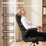 Linen Fabric Home And Office Chair 65cm Wide With Flip Up Armrest - Velmora