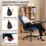 Linen Fabric Home And Office Chair 65cm Wide With Flip Up Armrest - Velmora