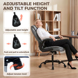Linen Fabric Home And Office Chair 65cm Wide With Flip Up Armrest - Velmora