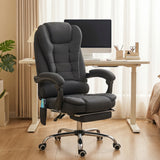 Linen Fabric Home And Office Chair 65cm Wide With Footrest - Velmora