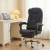 Linen Fabric Home And Office Chair 65cm Wide With Footrest - Velmora