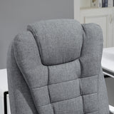 Linen Fabric Home And Office Chair 65cm Wide With Footrest - Velmora