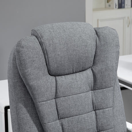 Linen Fabric Home And Office Chair 65cm Wide With Footrest - Velmora