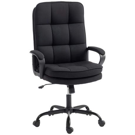 Linen Fabric Home And Office Chair 66cm Wide Double Padded - Velmora