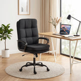 Linen Fabric Home And Office Chair 66cm Wide Double Padded - Velmora