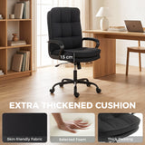 Linen Fabric Home And Office Chair 66cm Wide Double Padded - Velmora
