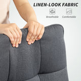 Linen Fabric Home And Office Chair 66cm Wide Double Padded - Velmora