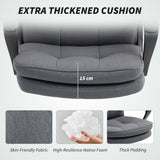 Linen Fabric Home And Office Chair 66cm Wide Double Padded - Velmora