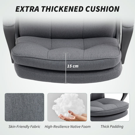 Linen Fabric Home And Office Chair 66cm Wide Double Padded - Velmora