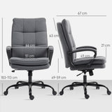 Linen Fabric Home And Office Chair 66cm Wide Double Padded - Velmora