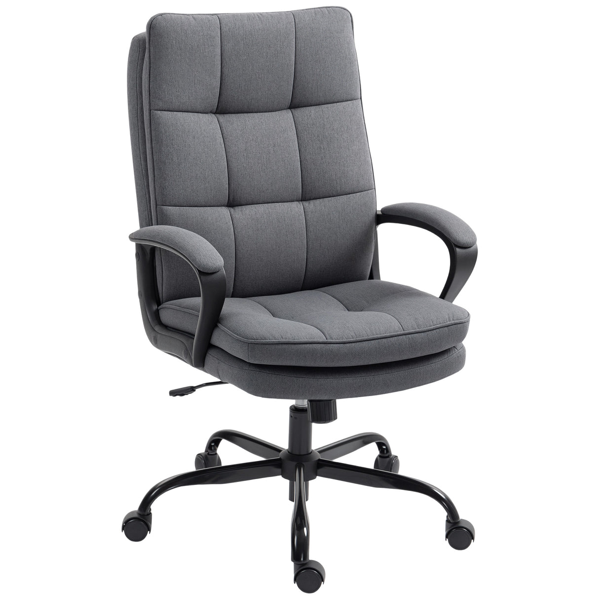 Linen Fabric Home And Office Chair 66cm Wide Double Padded - Velmora
