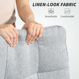 Linen Fabric Home And Office Chair 66cm Wide Double Padded - Velmora