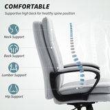 Linen Fabric Home And Office Chair 66cm Wide Double Padded - Velmora