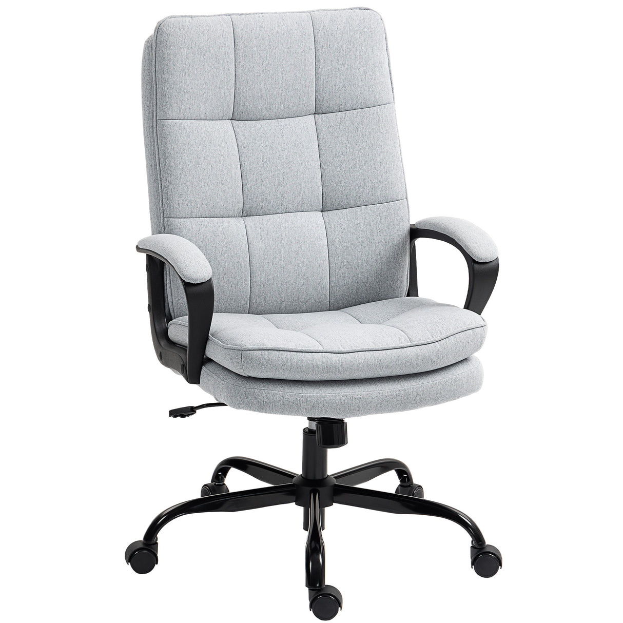 Linen Fabric Home And Office Chair 66cm Wide Double Padded - Velmora