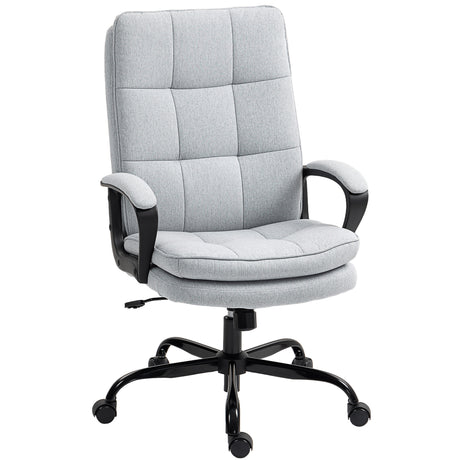Linen Fabric Home And Office Chair 66cm Wide Double Padded - Velmora