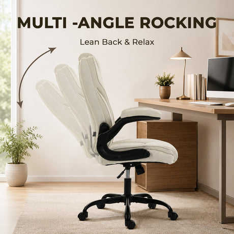 Linen Fabric Home And Office Chair 66cm Wide - Velmora