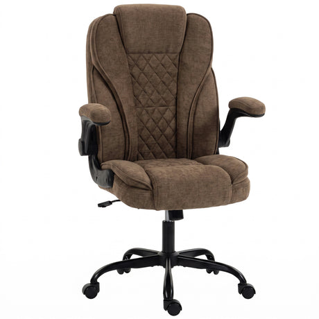 Linen Fabric Home And Office Chair 66cm Wide - Velmora