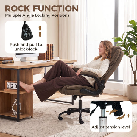 Linen Fabric Home And Office Chair 66cm Wide - Velmora
